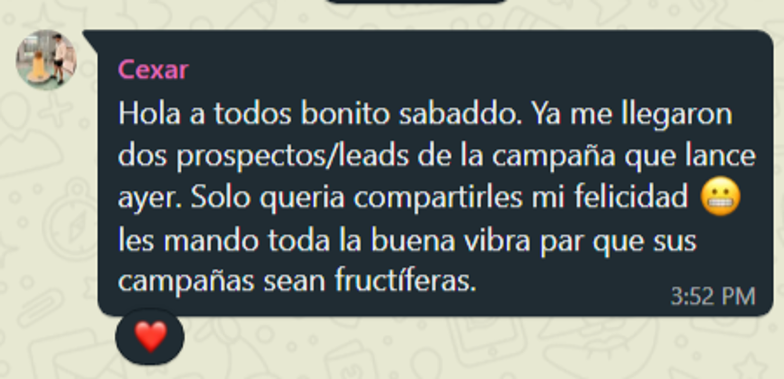 Mensaje de Cexar: dos prospectos de la campaña lanzada ayer